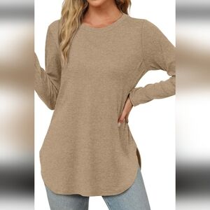 PACSUN#M Women's Tan Long Sleeve Top